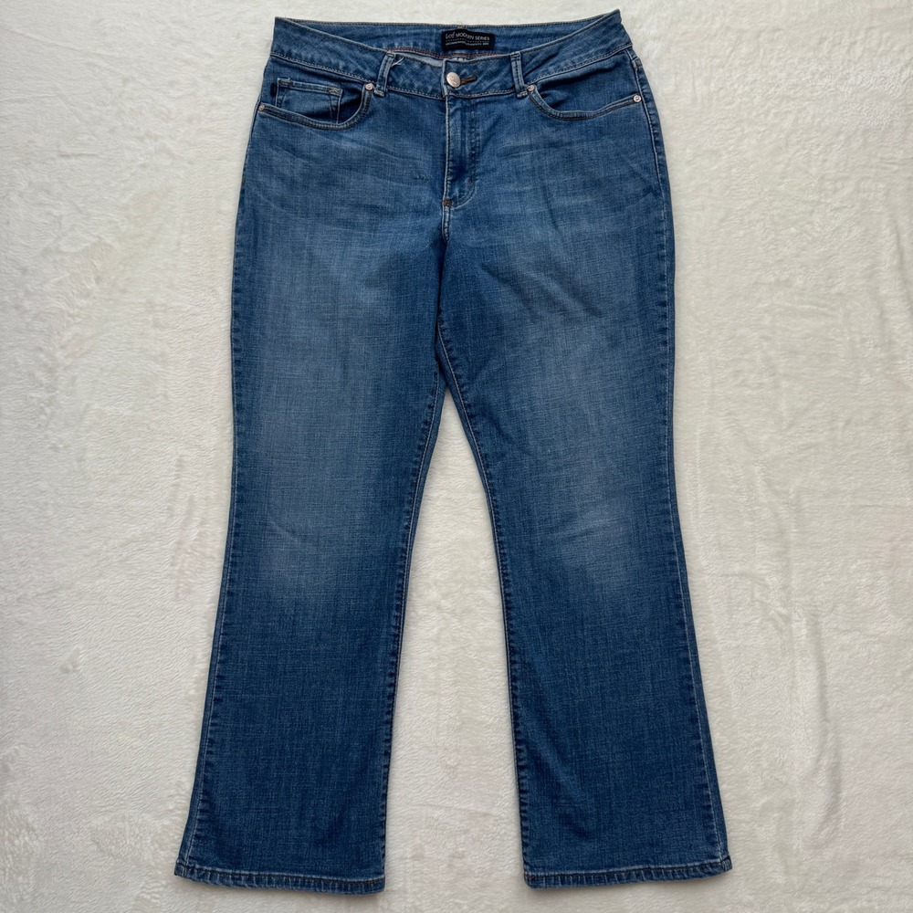 Lee Jeans Womens 16 Short Blue Modern Series‎ Curvy Bootcut Medium Wash Stretch